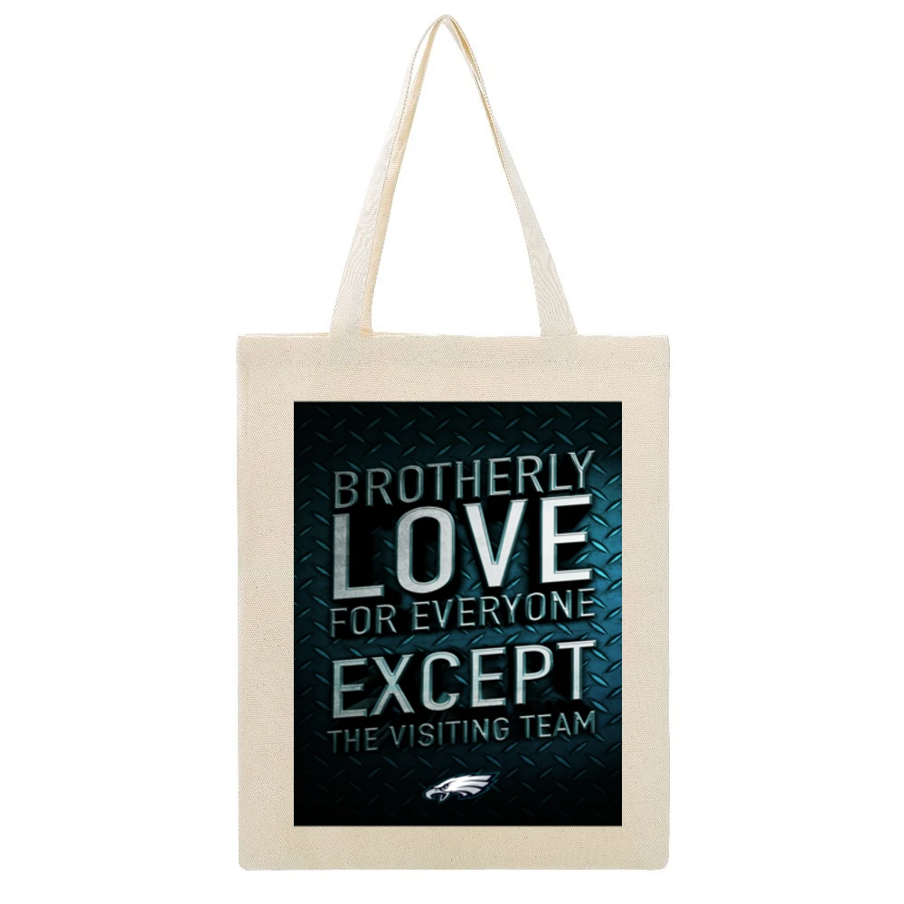 Brotherly Love Philadelphia Football (all Styles And Colors Available) Beige Canvas Tote Shopping Bag