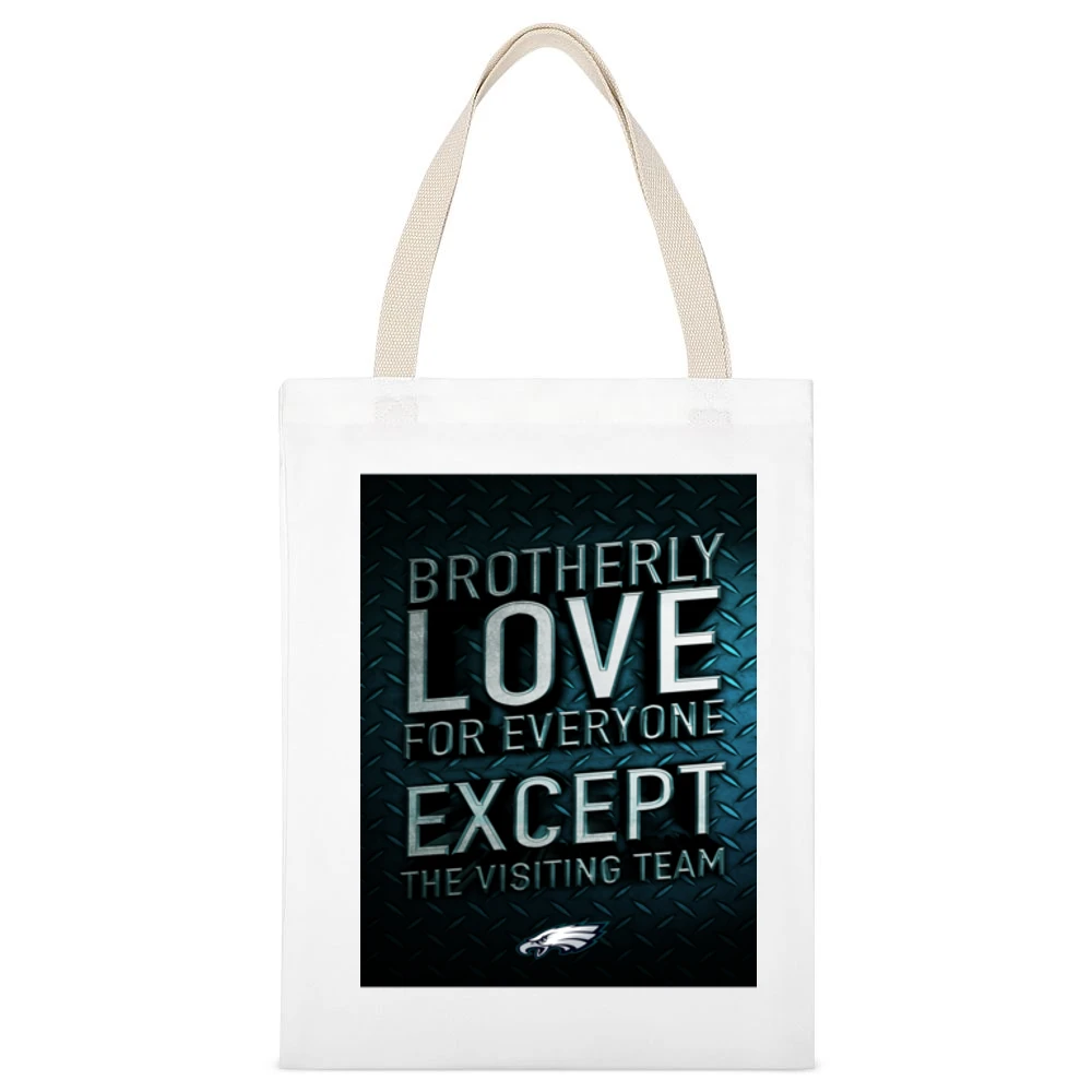 Brotherly Love Philadelphia Football (all Styles And Colors Available) White Canvas Tote Shopping Bag