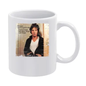 Bruce Springsteen Darkness On The Edge Of Town Album Cover Distressed White Mug