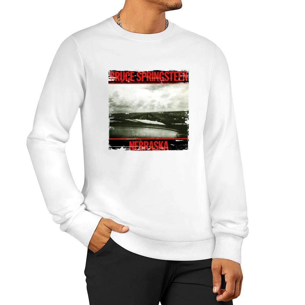 Bruce Springsteen Nebraska Album Cover Distressed Image Men Pullover Sweatshirt