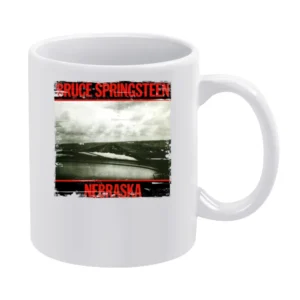 Bruce Springsteen Nebraska Album Cover Distressed Image White Mug