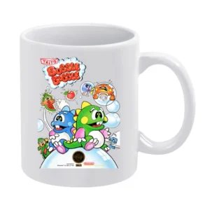 Bubble Bobble Nes Nintendo Old School Retro Video Game Fan Distressed White Mug