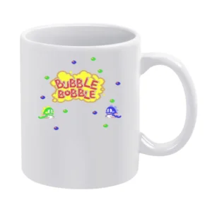 Bubble Bobble Video Game Retro 80s White Mug