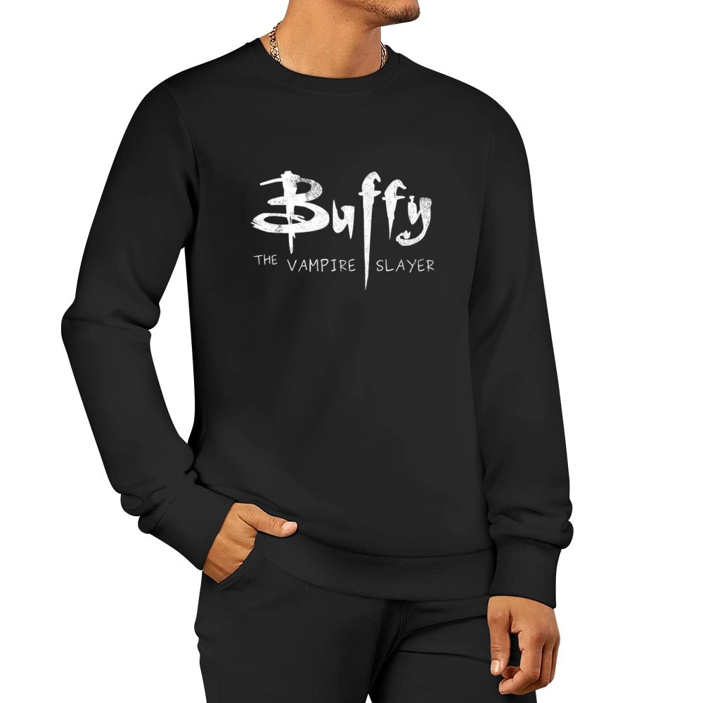 Buffy The Vampire Slayer Cool Vintage Style Distressed Graphic Tv Show Men Pullover Sweatshirt