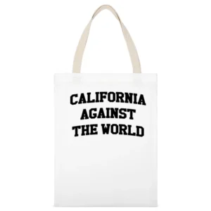 California Against The World Fun Vanessa Hudgsens Popular White Canvas Tote Shopping Bag