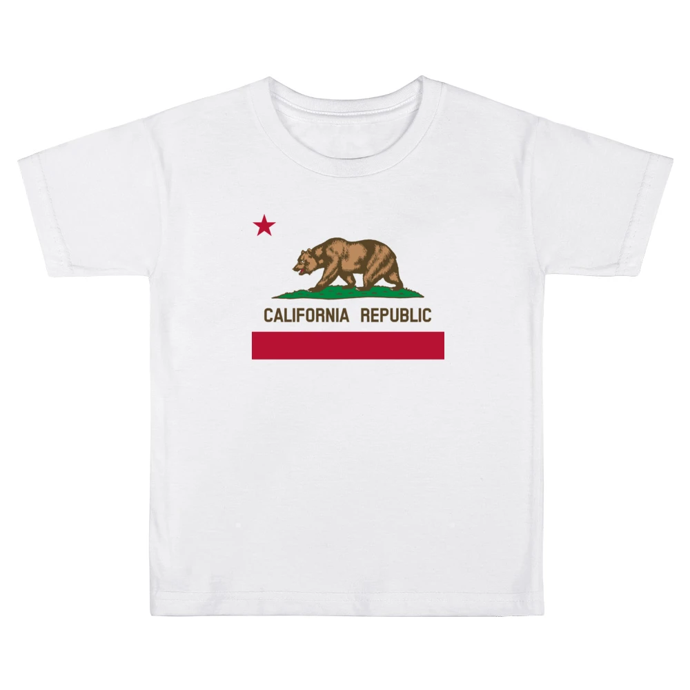 California Republic Bear Popular Graphic Tee Shirt Kids Boys Girls T-Shirt
