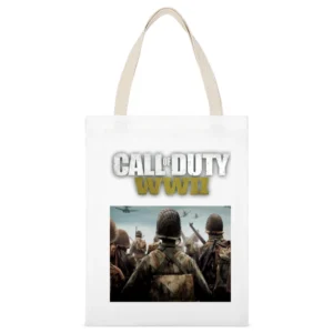 Call Of Duty World War 2 White Canvas Tote Shopping Bag
