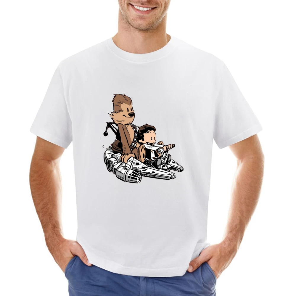 Calvin And Hobbes Hans parody star wars Asian Size Men T-Shirt