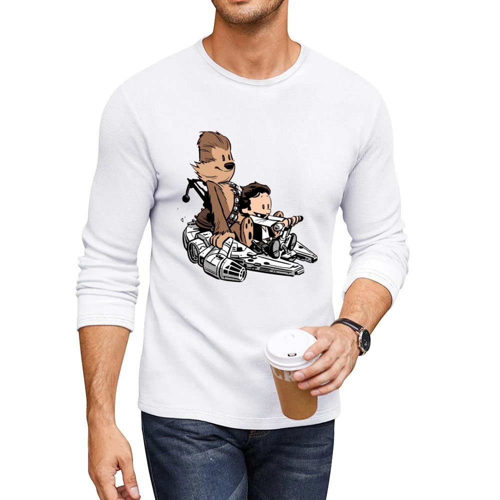Calvin And Hobbes Hans parody star wars Men CrewNeck Long Sleeve T-Shirt