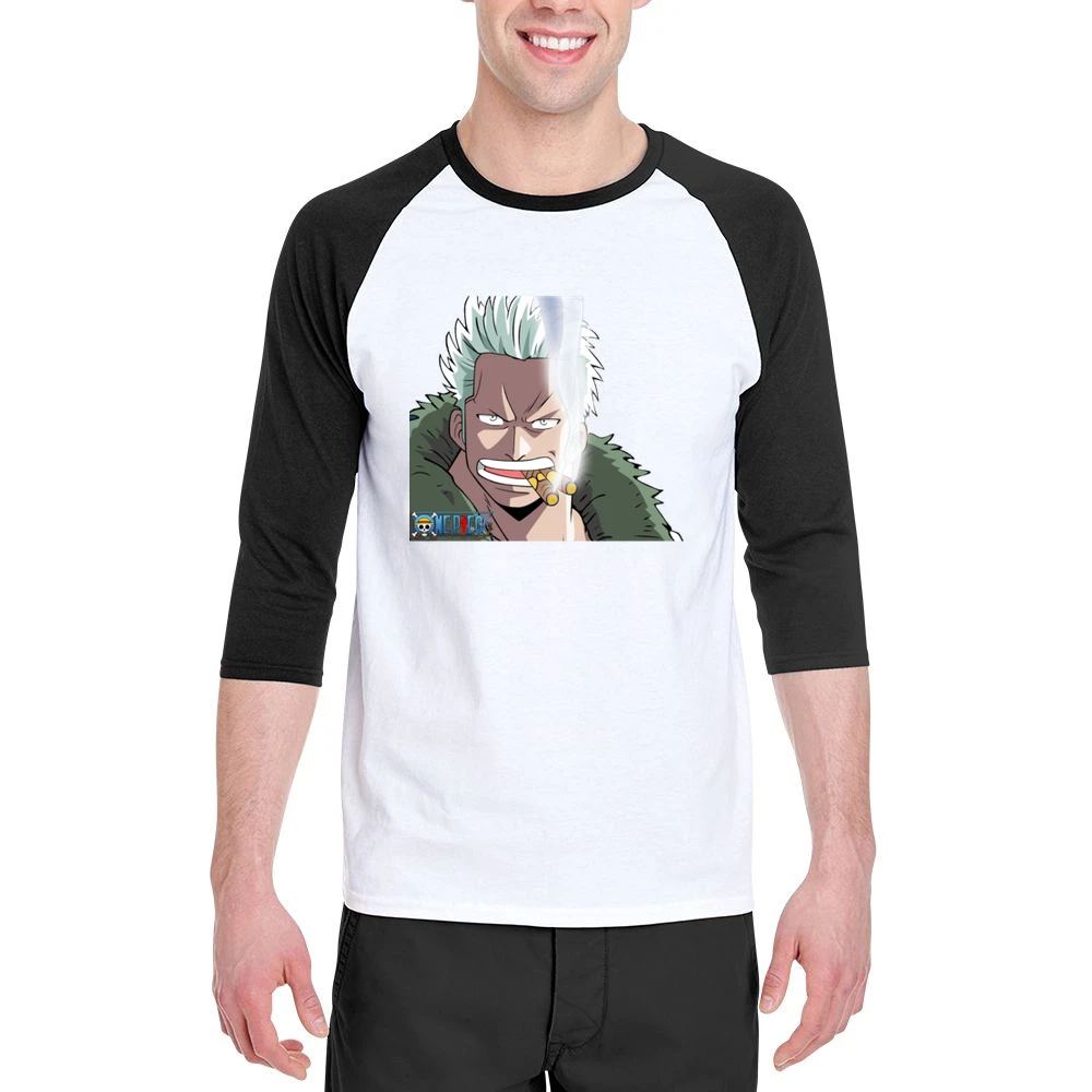 Captain Smoker marine white hunter One Piece anime manga Men 3/4 Sleeve T-Shirt