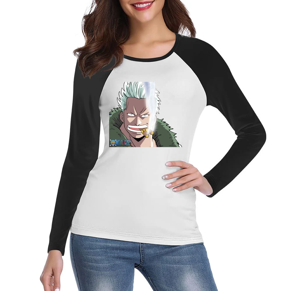 Captain Smoker marine white hunter One Piece anime manga Women Ladies Long Sleeve T-Shirt