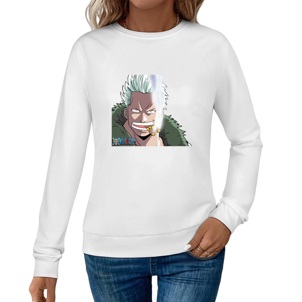 Captain Smoker marine white hunter One Piece anime manga Women Pullover Sweatshirt