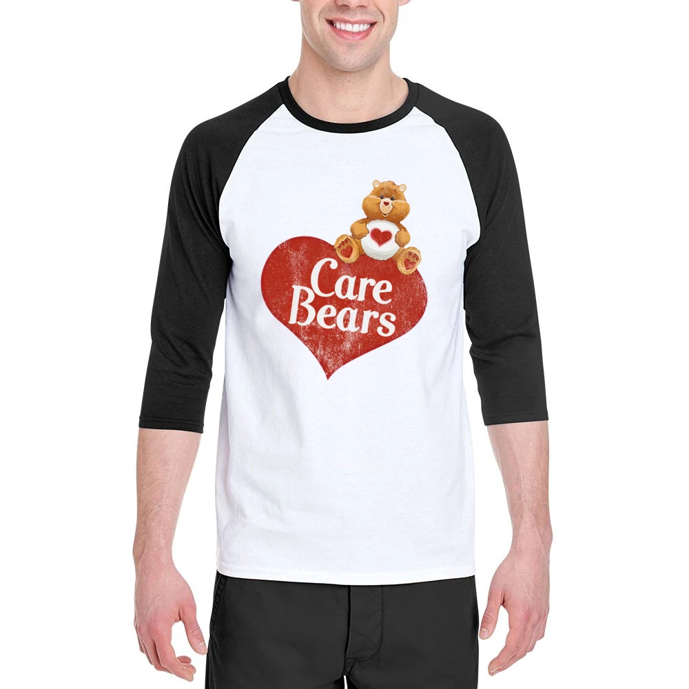 Care Bears Fun Cool Vintage Style Distressed Graphic Retro Tv Show T S Men 3/4 Sleeve T-Shirt
