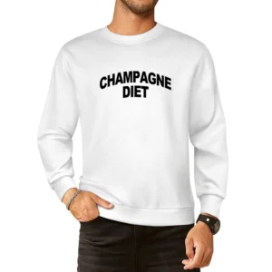 Champagne Diet Fun Popular Graphic Tee Shirt European Size Pullover Sweater