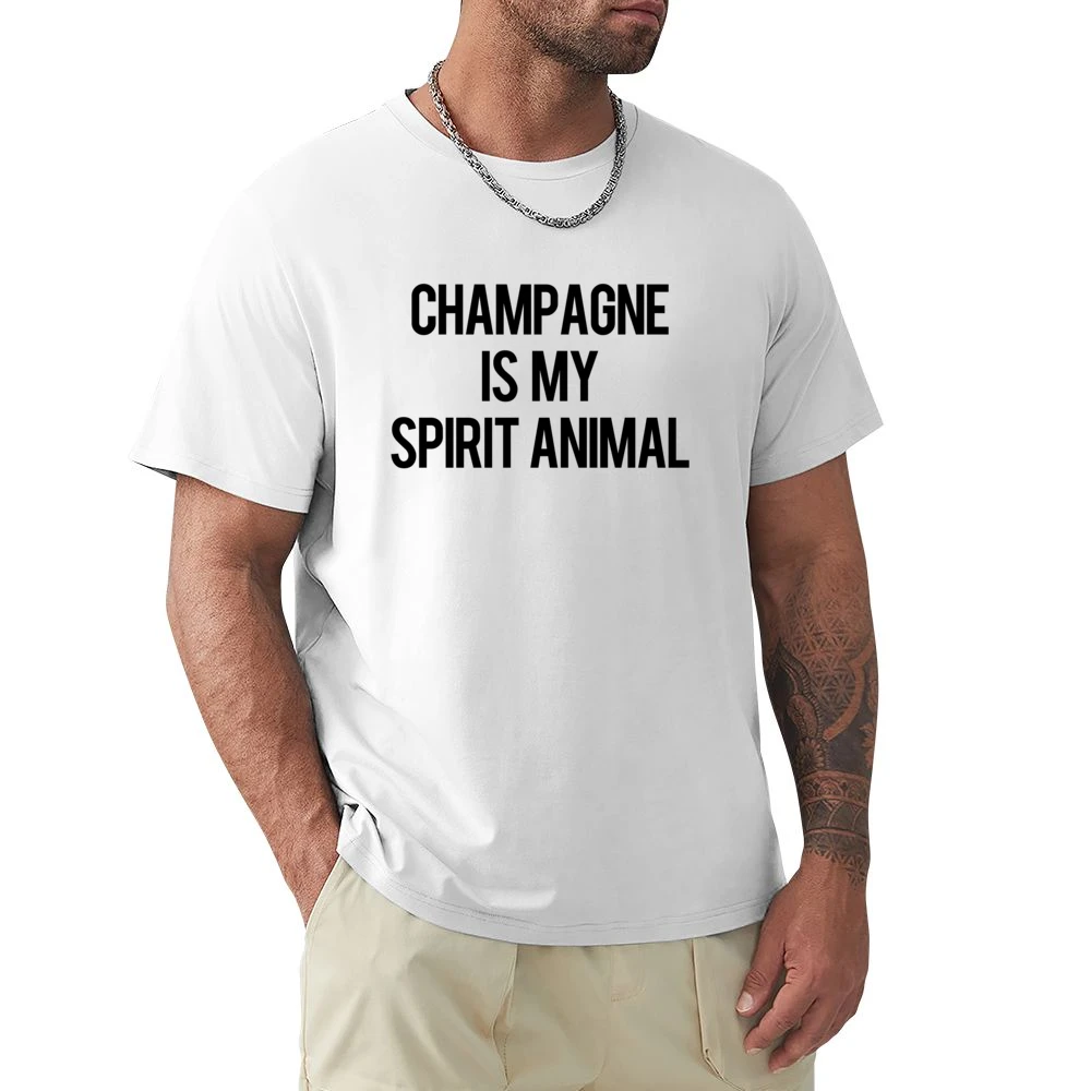 Champagne Is My Spirit Animal Funny Popular Party Alcohol Graphic Tee Premium Men T-shirt