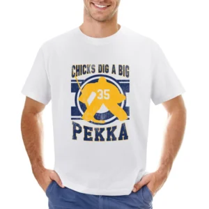Chicks Dig A Big Pekka Funny Nashville Smashville Hockey Goaltender Pl Asian Size Men T-Shirt