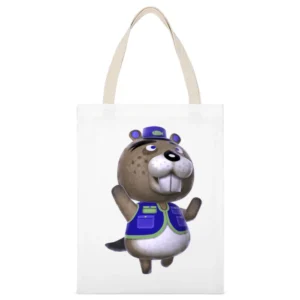Chip From Animal Crossing Nintendo Character Video Game White Canvas Tote Shopping Bag