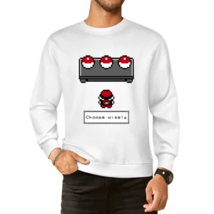 Choose Wisely Fun Starter Pokemon Go Pixel Original Vintage Style Game European Size Pullover Sweater