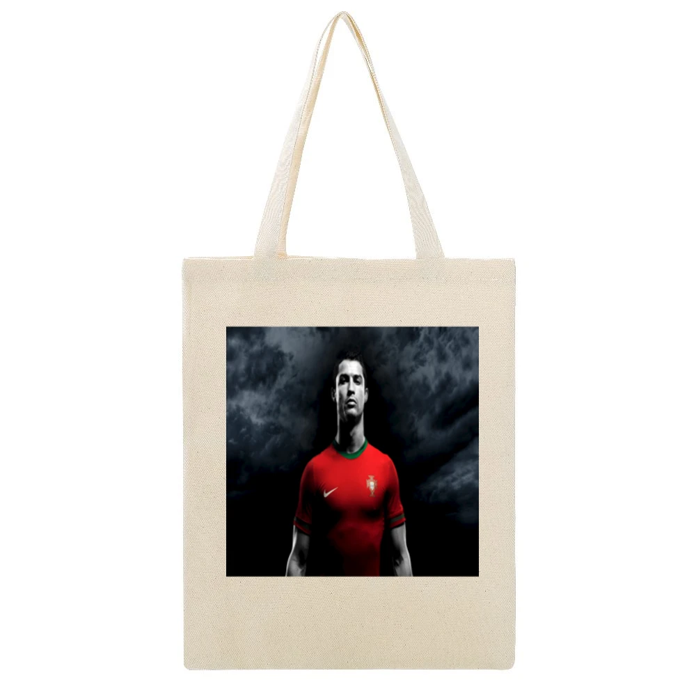 Christiano Ronaldo Portugal Tshirt (all styles and collors available) Beige Canvas Tote Shopping Bag