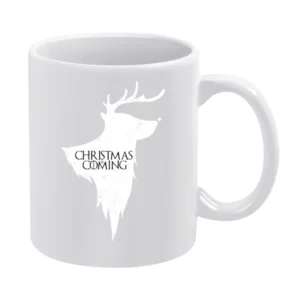 Christmas Is Coming Funny Rudolph Game Of Thrones Parody Holiday Red T White Mug