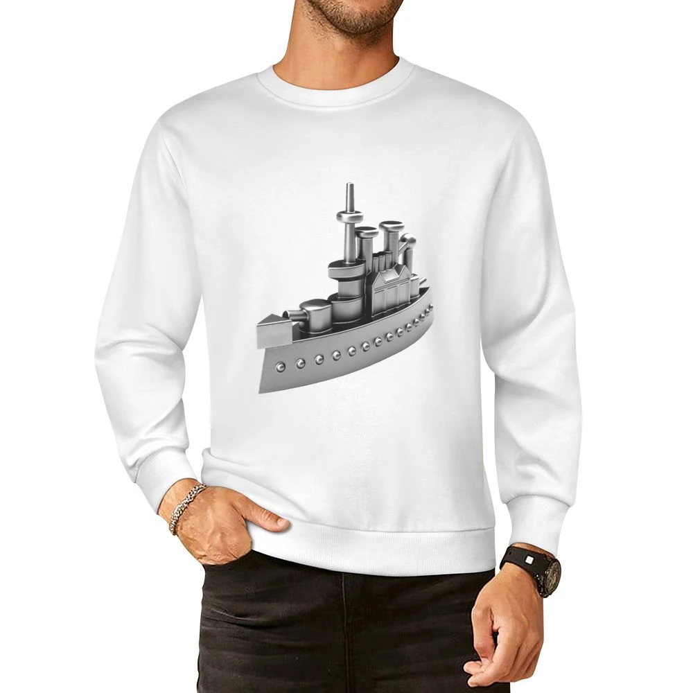 Classic Battleship Monopoly Token Game Piece Fun Cool Graphic Tee Shir European Size Pullover Sweater