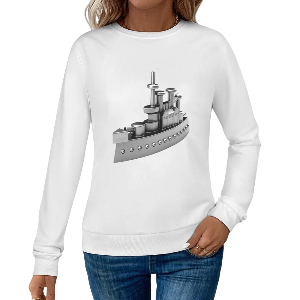 Classic Battleship Monopoly Token Game Piece Fun Cool Graphic Tee Shir Women Pullover Sweatshirt