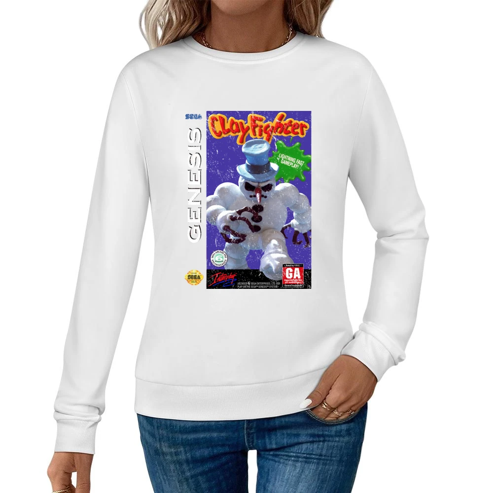 Clayfighter Sega Genesis Old School Retro Video Game Fan Distressed T Women Pullover Sweatshirt