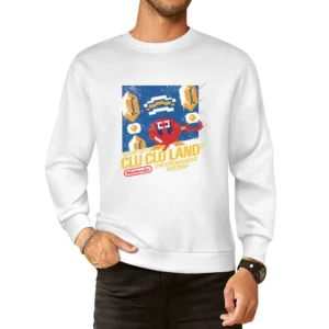 Clu Clu Land Nes Nintendo Old School Retro Video Game Fan Distressed T European Size Pullover Sweater