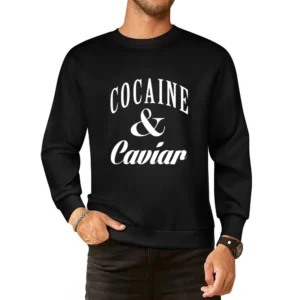 Cocaine And Caviar Fun Popular Drugs Food Graphic Tee Shirt European Size Pullover Sweater