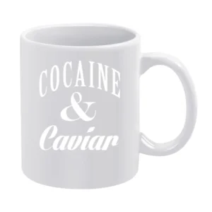 Cocaine And Caviar Fun Popular Drugs Food Graphic Tee Shirt White Mug