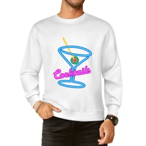 Cocktails Fun Neon Lights Party Alcohol European Size Pullover Sweater