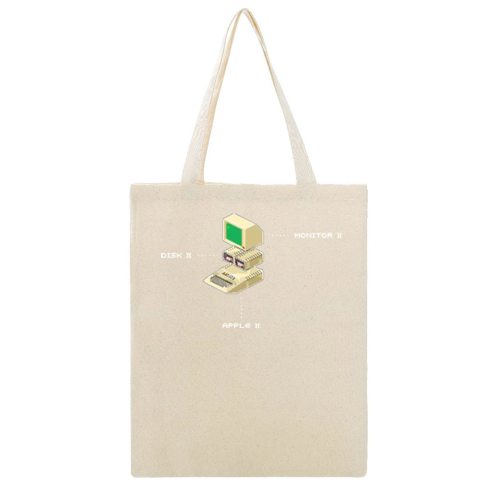 Commodore 64 Blue Screen Video Game Retro 80s Beige Canvas Tote Shopping Bag
