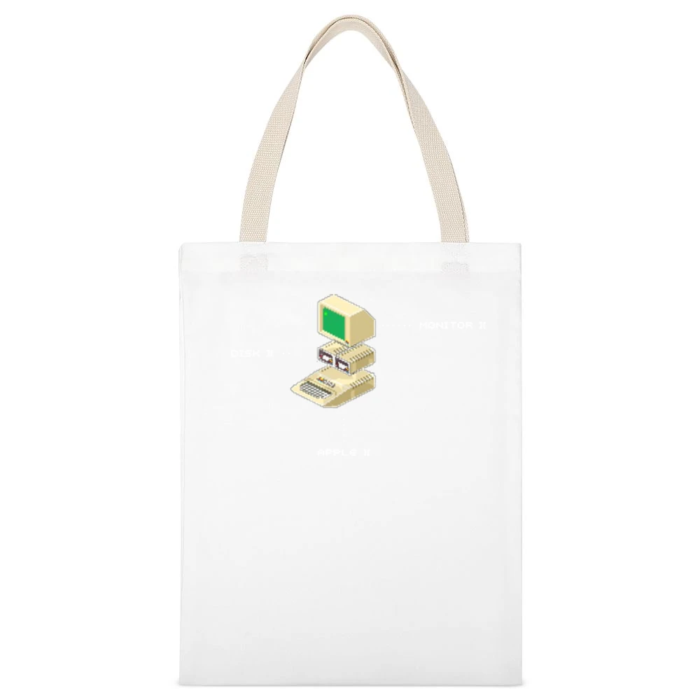 Commodore 64 Blue Screen Video Game Retro 80s White Canvas Tote Shopping Bag