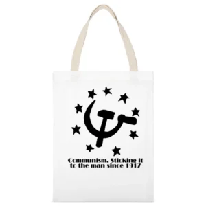 Communism Sticking it to The Man Funny Joke White Canvas Tote Shopping Bag