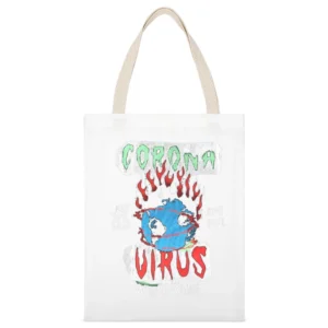 Corona Virus World Tour Pandemic Vintage Band Tee Graphic White Canvas Tote Shopping Bag
