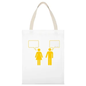 Couple argue oh eh do not understand funny White Canvas Tote Shopping Bag