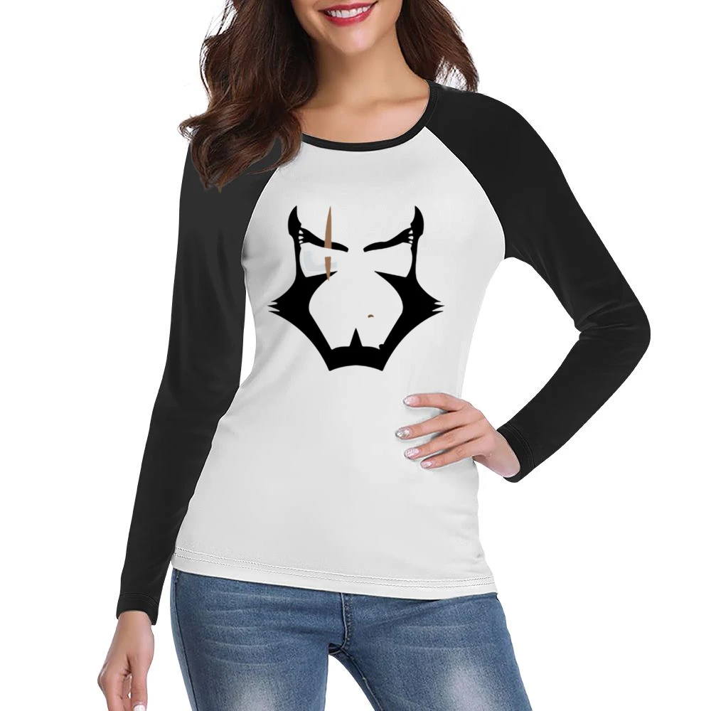 Cowboy bebop bounty hunter Jet Black face with scar eye Women Ladies Long Sleeve T-Shirt