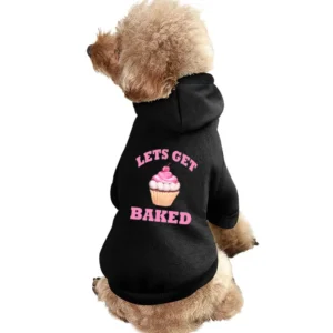 Cupcake Lets Get Baked Funny Tee Shirt Pet Apparel Clothes