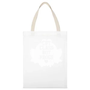 Cut Class Not Frogs Funny Science Nerd Geek School Fun White Canvas Tote Shopping Bag