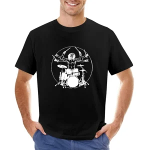 Da Vinci Theory Rock N Roll Drummer Fun Drum Asian Size Men T-Shirt