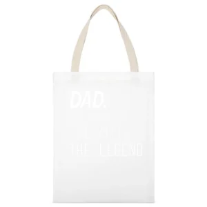 Dad The Man The Myth The Legend Funny Popular Fathers Day Gift Graphic White Canvas Tote Shopping Bag