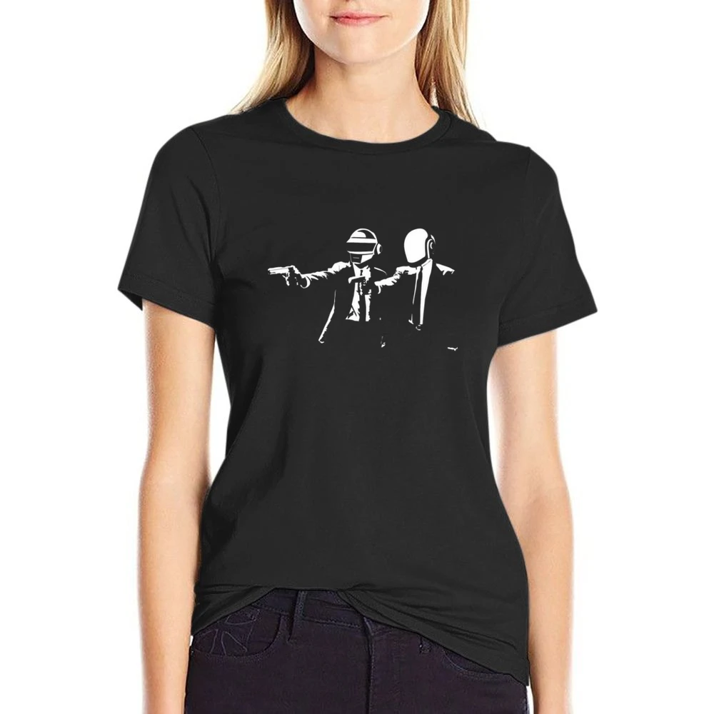 Daft punk duo house music artist in Pulp fiction vincent and Jules mov US Size Women Ladies T-shirt