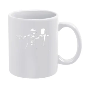 Daft punk duo house music artist in Pulp fiction vincent and Jules mov White Mug