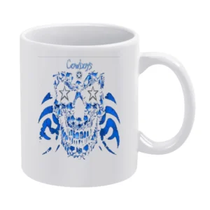 Dallas Cowboys Nfl Skull Shirt White Mug