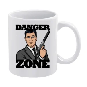 Danger Zone Funny Archer Quote Graphic White Mug