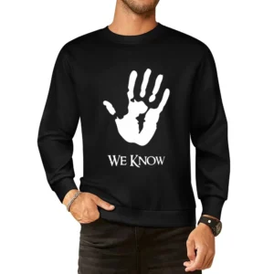 Dark Brotherhood we know hand palm European Size Pullover Sweater