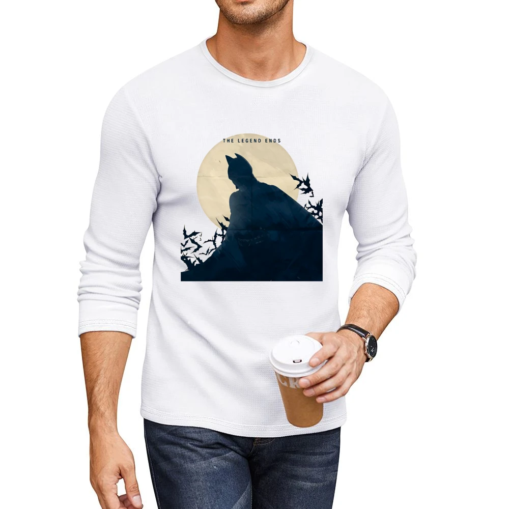 Dark Knight The legend End Batman bat over the moon shadow Men CrewNeck Long Sleeve T-Shirt