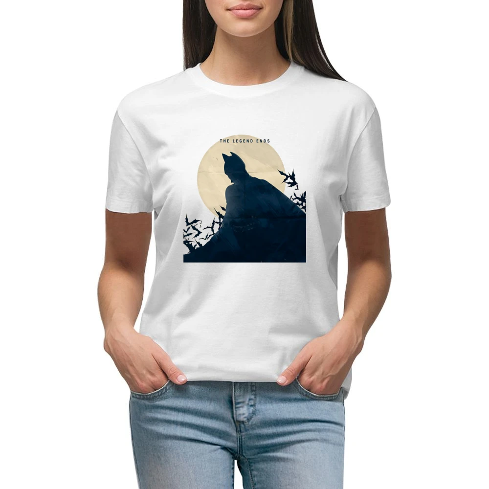 Dark Knight The legend End Batman bat over the moon shadow Premium Women Ladies T-shirt