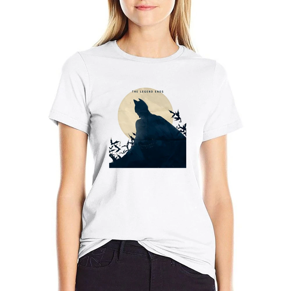 Dark Knight The legend End Batman bat over the moon shadow US Size Women Ladies T-shirt