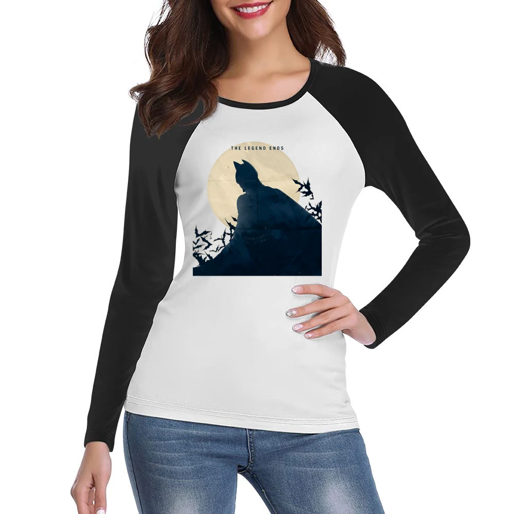 Dark Knight The legend End Batman bat over the moon shadow Women Ladies Long Sleeve T-Shirt